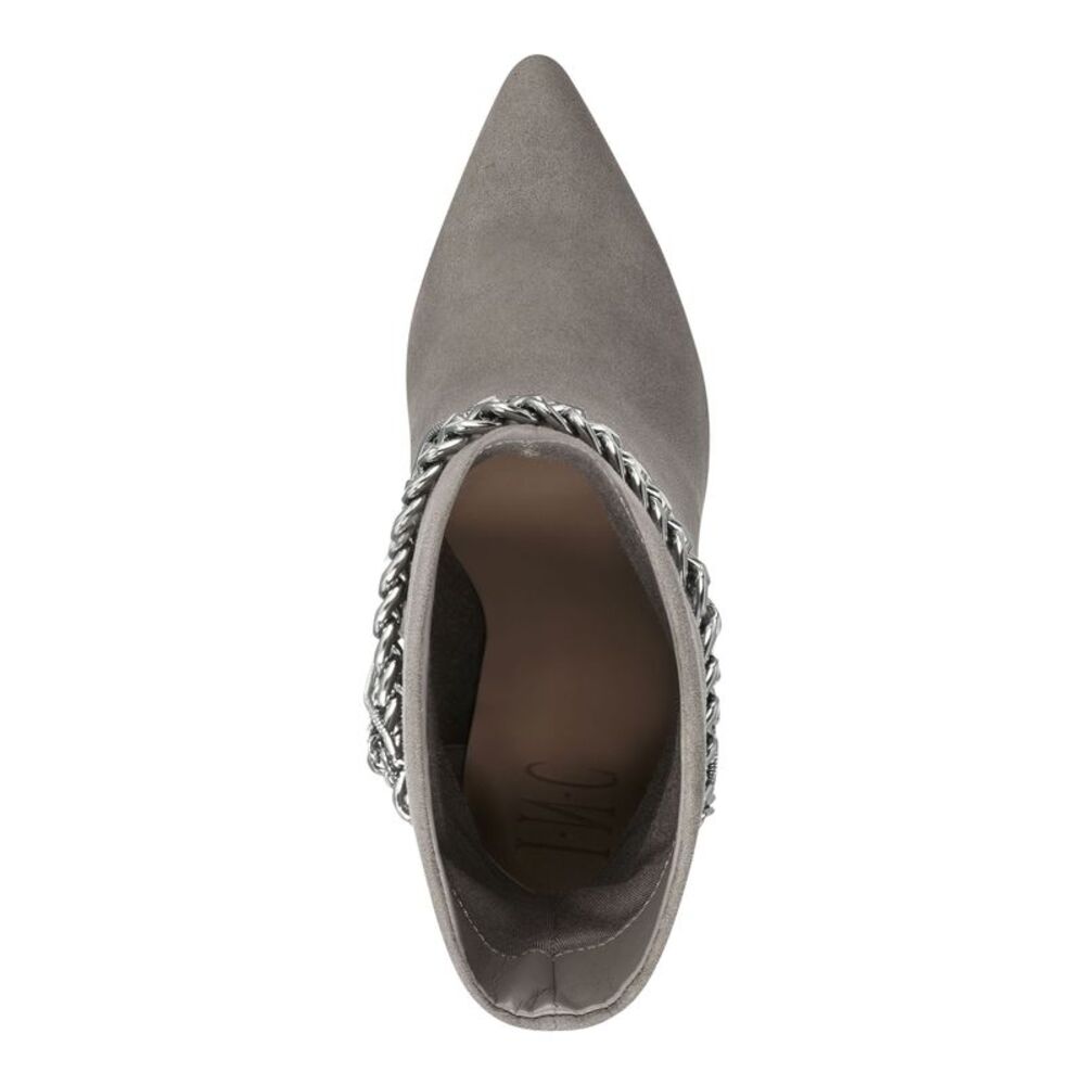 INC Womens Gray Removable Chain Goring Reanna Pointed Toe Stiletto Booties 9 M - Picture 3 of 4